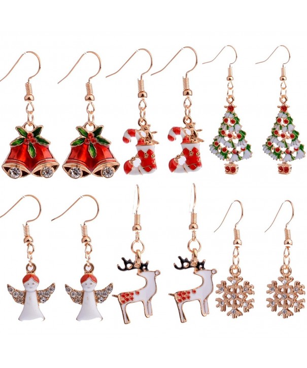 Christmas Dangle Earrings Stockings Snowflake