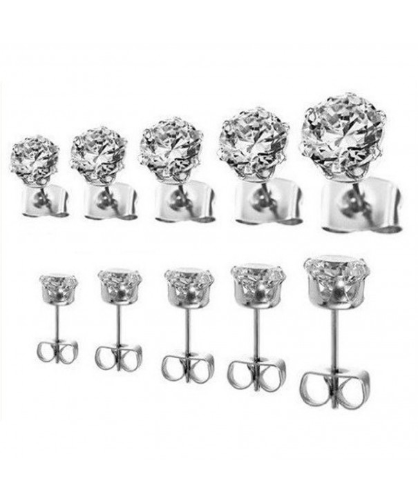 Round Clear Hypoallergenic Stainless Earrings