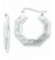 Sterling Silver Rhodium Plated Greek Earrings