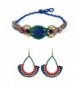 Multi Color Macrame Turquoise Necklace Earrings