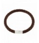 Magnetic Brown Braided Leather Bracelet