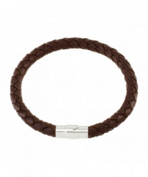 Magnetic Brown Braided Leather Bracelet
