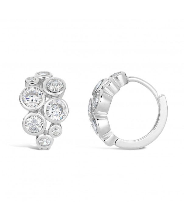 Sterling Silver Cluster Zirconium Earrings