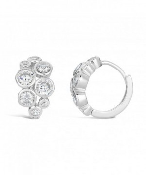 Sterling Silver Cluster Zirconium Earrings