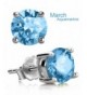 UHIBROS Sterling Birthstone Earrings Zirconia