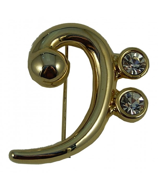 Bass Clef Brooch Gold plated