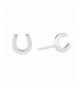 Silverly Sterling Polished Horseshoe Earrings