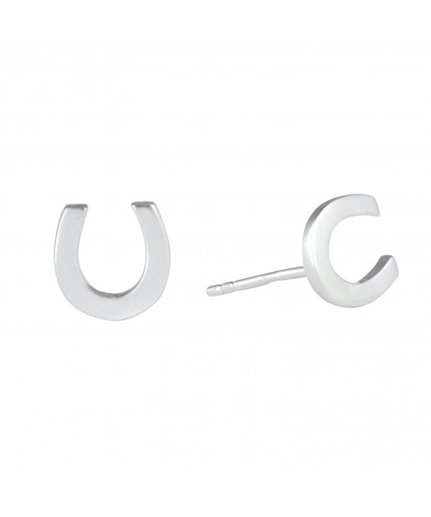 Silverly Sterling Polished Horseshoe Earrings