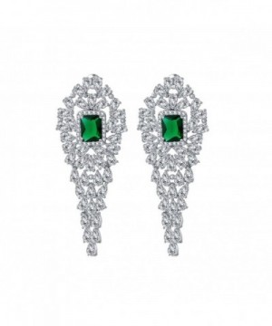 SELOVO Vintage Zirconia Emerald Earrings