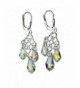 Sterling Leverback Earrings Borealis Swarovski