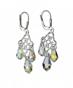 Sterling Leverback Earrings Borealis Swarovski