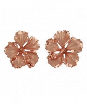 Plated Sterling Silver Hibiscus Earrings