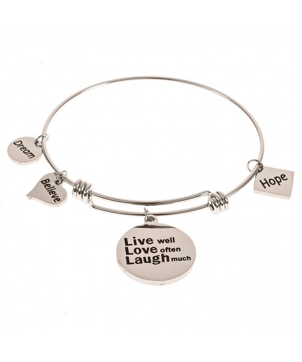 Message Inspirational Bracelets Stainless Expandable