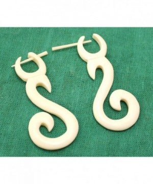 White Natural Tribal Hippie Earrings