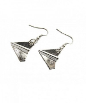 Silver Airplane Earrings Jewelry Pendant