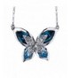 SIVERY Butterfly Necklace Swarovski Crystals
