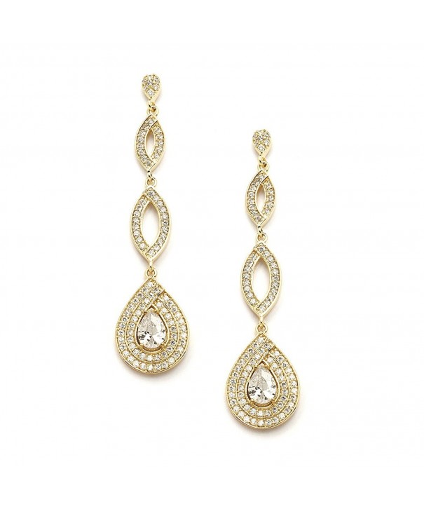 Mariell Dramatic Micro Pave Wedding Earrings