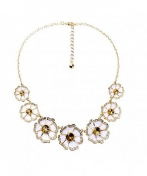 Flowers Statement Collar Necklace Rhinestone