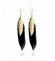 Feather Design Indian Golden Earrings