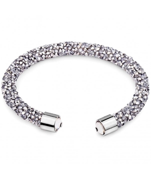 Silver Post Swarovski Crystals Bracelet