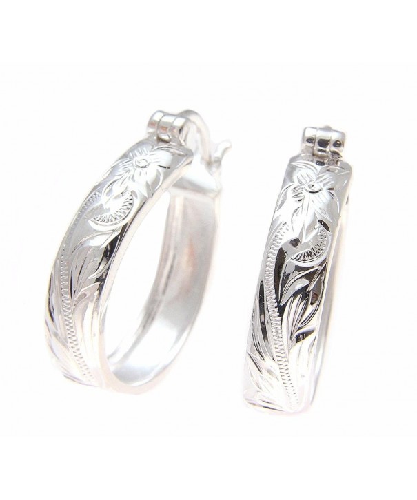 Sterling silver Hawaiian plumeria earrings