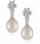 Bella Pearl Triple Zirconia Earrings