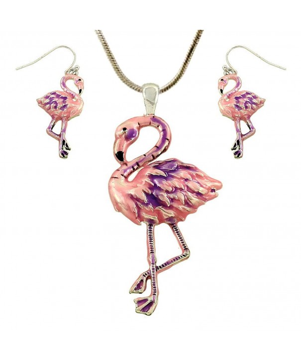 DianaL Boutique Colorful Enameled Flamingo