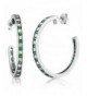 Sterling Emerald Created Sapphire Earrings