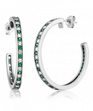 Sterling Emerald Created Sapphire Earrings