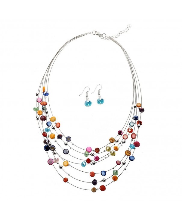 TOOGOO Gorgeous Necklace Earring Set Multicolor