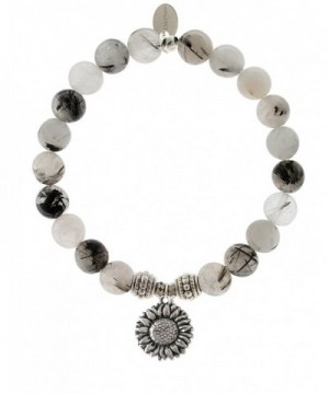 EvaDane Rutilated Gemstone Sunflower Bracelet