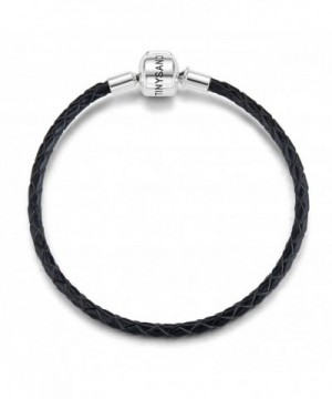 TINYSAND Genuine Leather Bracelet Sterling