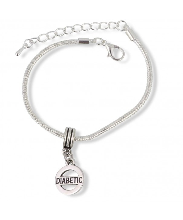 Diabetic Snake Chain Charm Bracelet
