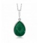 Green 16X12MM Sterling Silver Pendant