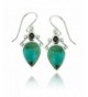 Oxidized Sterling Turquoise Gemstone Earrings