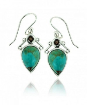 Oxidized Sterling Turquoise Gemstone Earrings