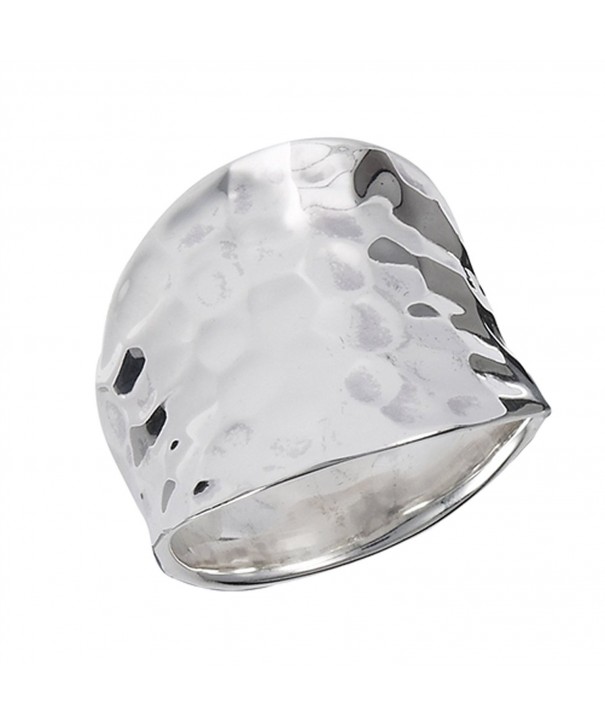 Concave Hammered Fashion Sterling Silver