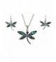 Dragonfly Inspired Abalone Necklace Earrings