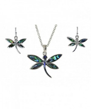 Dragonfly Inspired Abalone Necklace Earrings