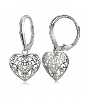 Sterling Polished Filigree Leverback Earrings