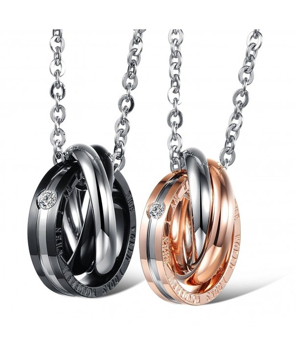 Stainless Matching Interlocking Couples Necklace