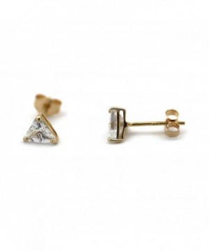 Yellow Small Zirconia Triangle Earrings