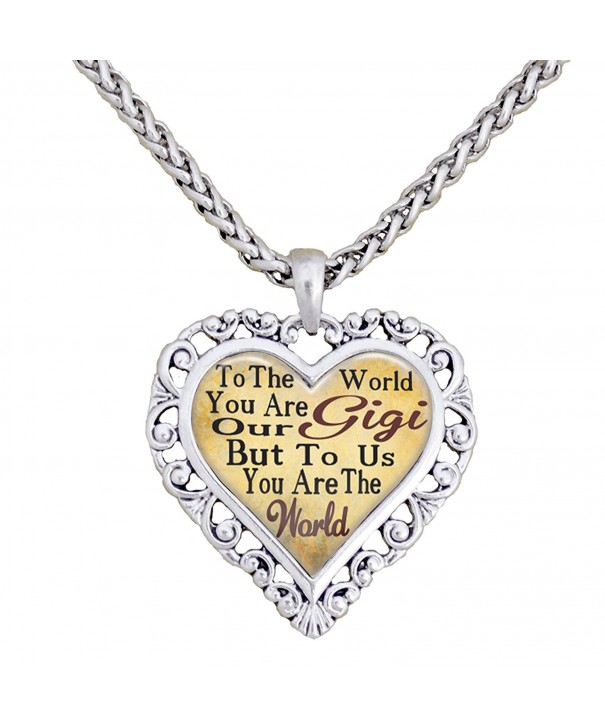 World Silver Necklace Jewelry Grandmother