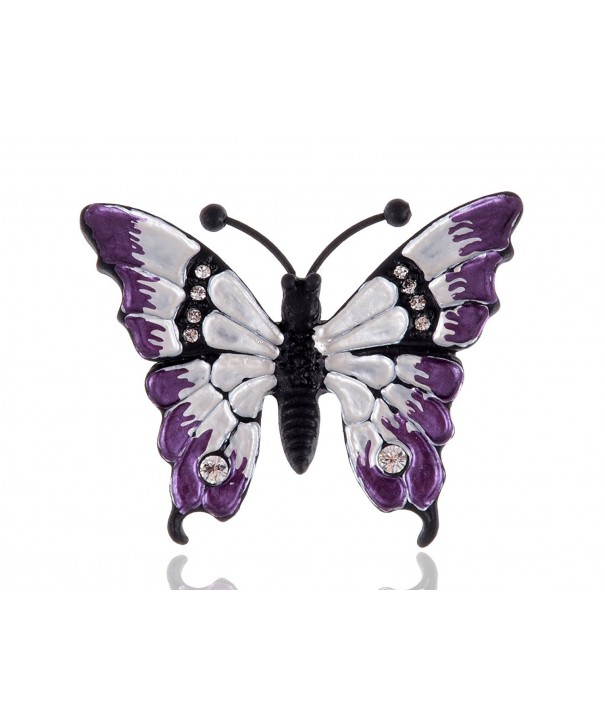 Alilang Multicolored Rhinestone Enamel Butterfly