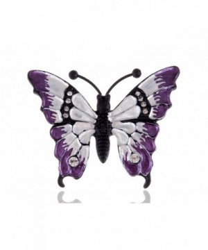 Alilang Multicolored Rhinestone Enamel Butterfly