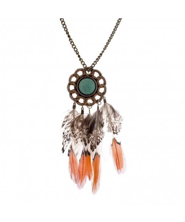 Bohemian Colorful Feathers Necklace 01003240