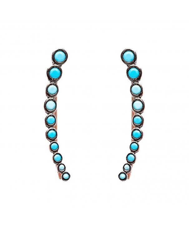 Climber Crawler Earrings Turquoise Plated