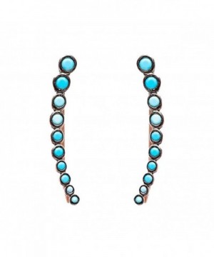 Climber Crawler Earrings Turquoise Plated