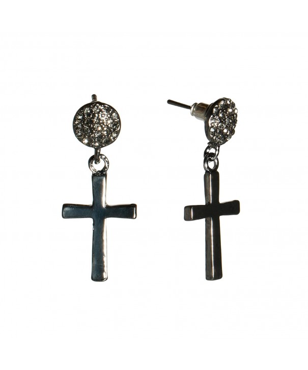 Fashion Earrings Rhinestone Crystal Crucifix