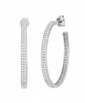 Sterling Silver 30mm Double Row Earrings